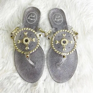 Jack Rogers Women’s Flat Sparkle Jelly Sandals Size 6